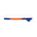 Right upper door decal for Polaris UTV with orange and navy blue angular design on white background.