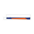 Left rear upper door decal with sharp orange and navy blue geometric design.