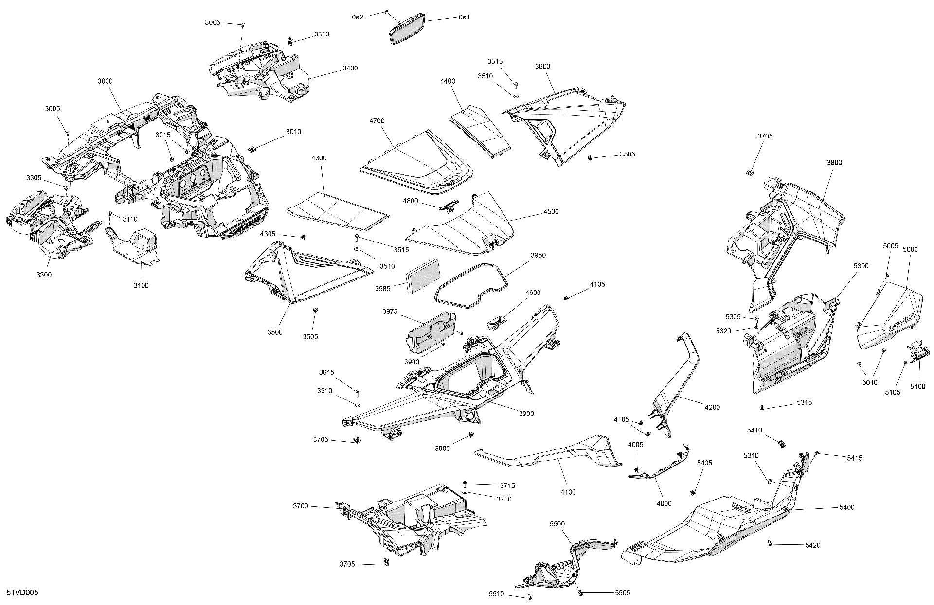 An Image of a Genuine Can-Am Parts Schematic Diagram showing the schematic - CAB INTERIOR - DASHBOARD
