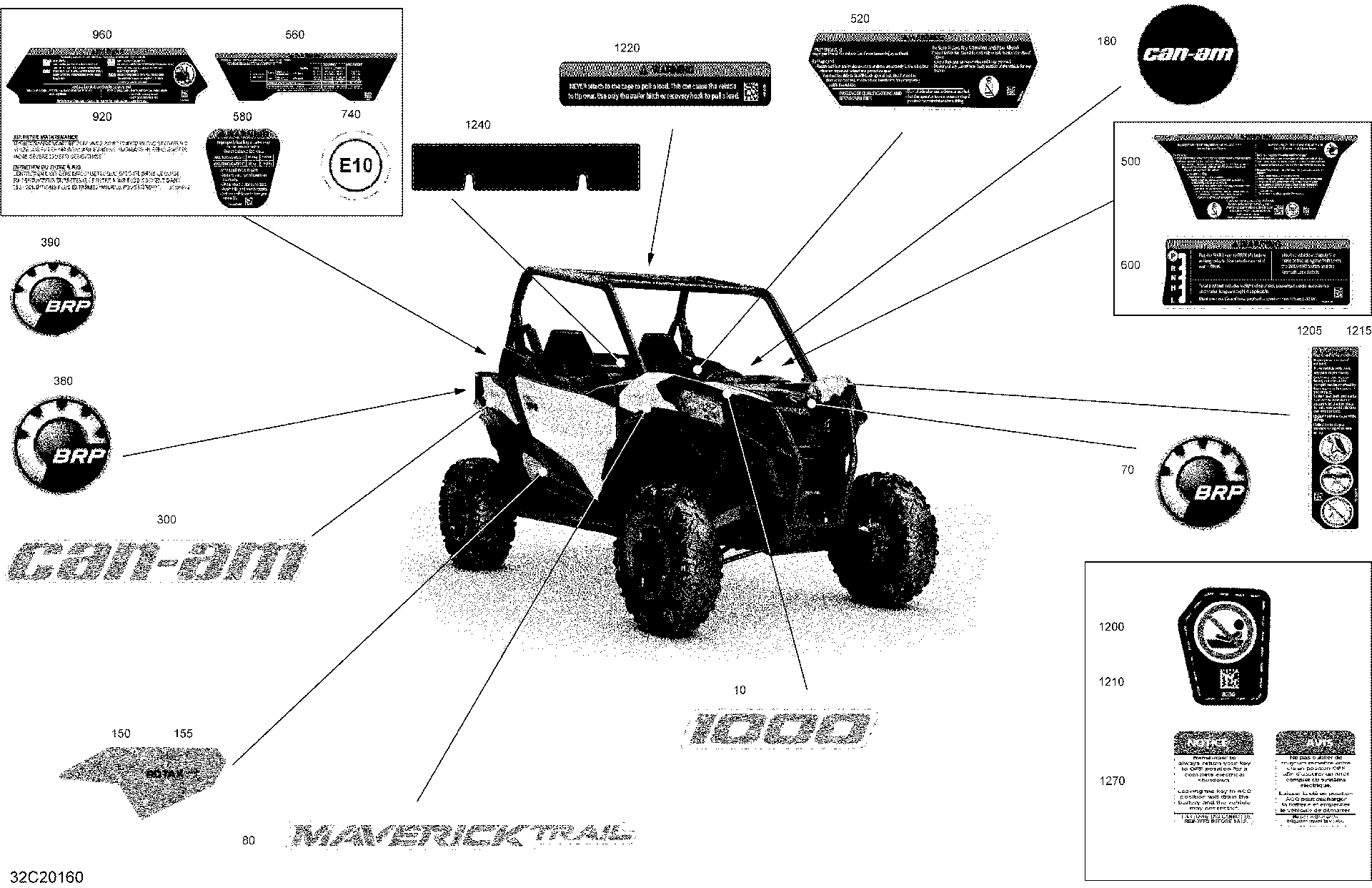 An Image of a Genuine Can-Am Parts Schematic Diagram showing the schematic - DECALS - DPS