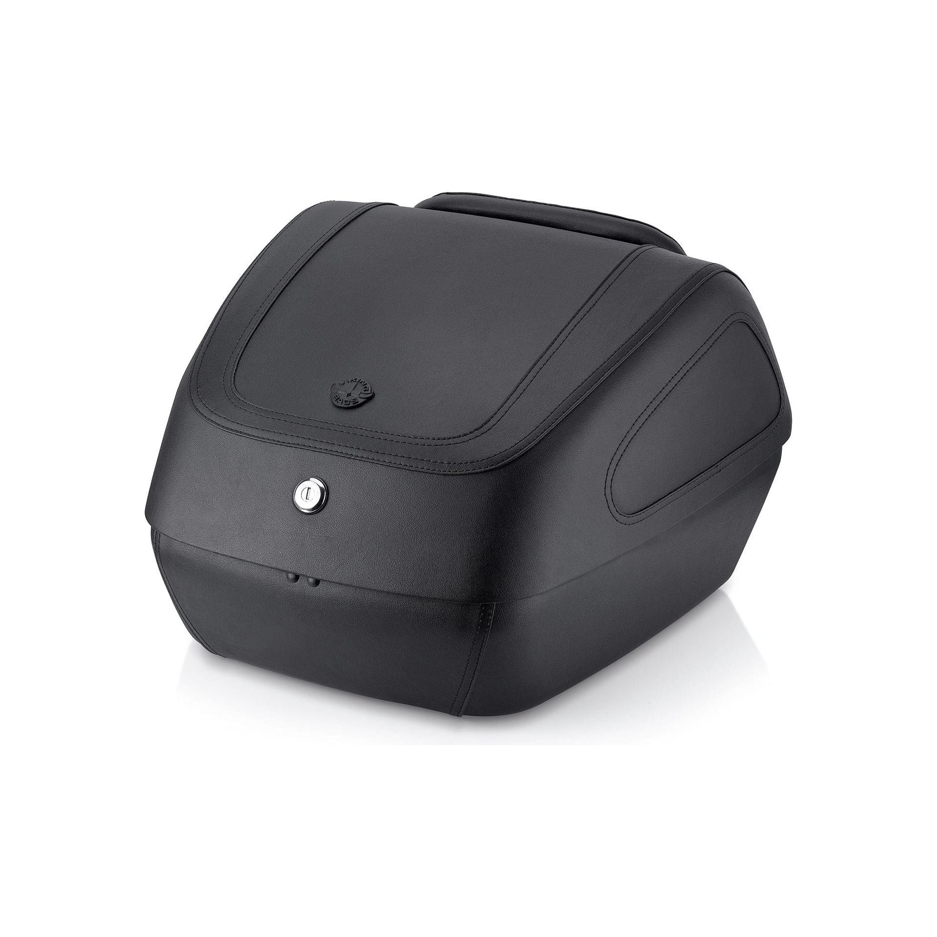 71L - Challenger XL Indian Leather Wrapped Hard Motorcycle Trunk by Viking Bags 56804 Trunk Bin