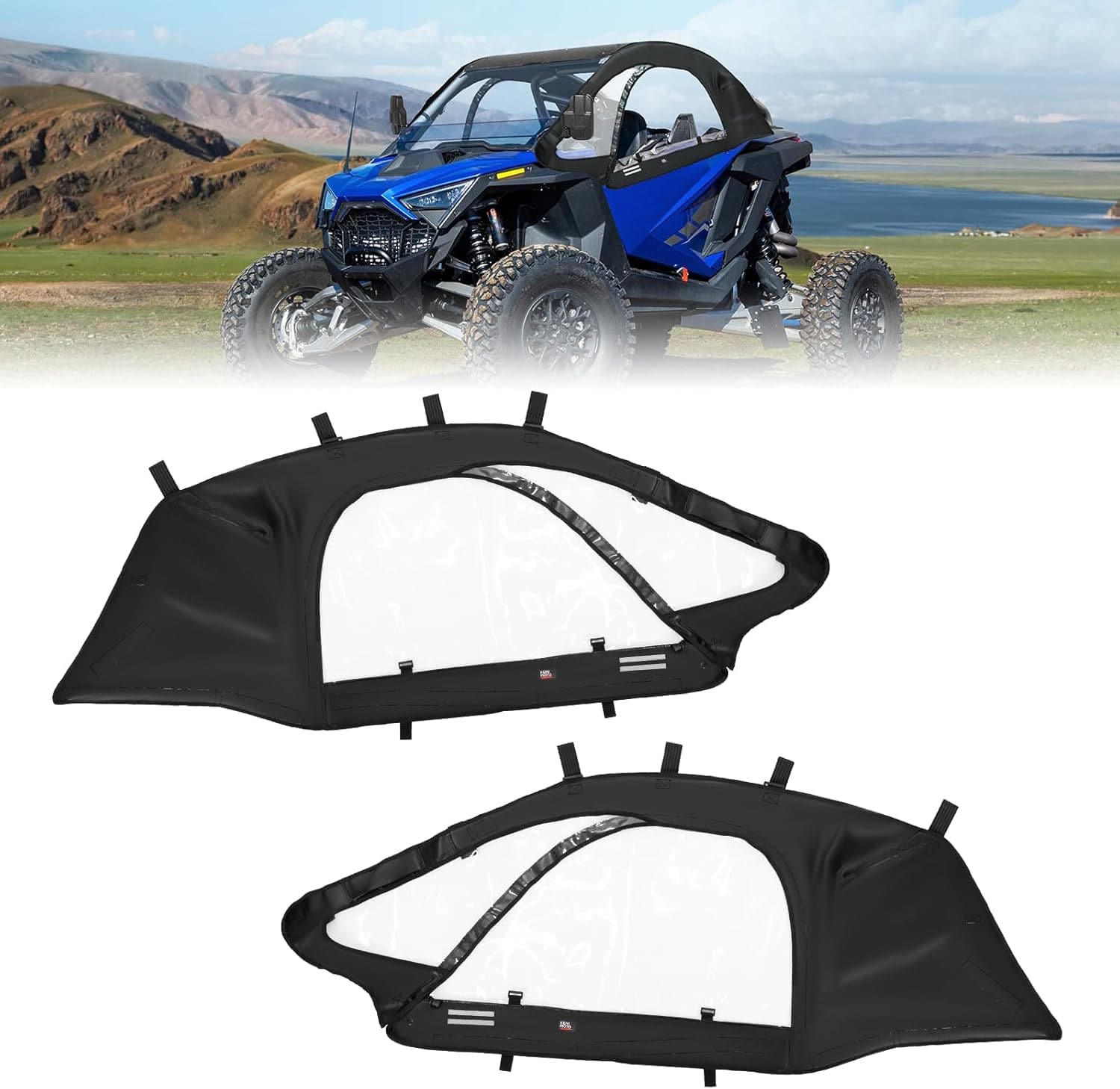 Polaris RZR PRO R Upper Doors Soft Cab Enclosures by Kemimoto