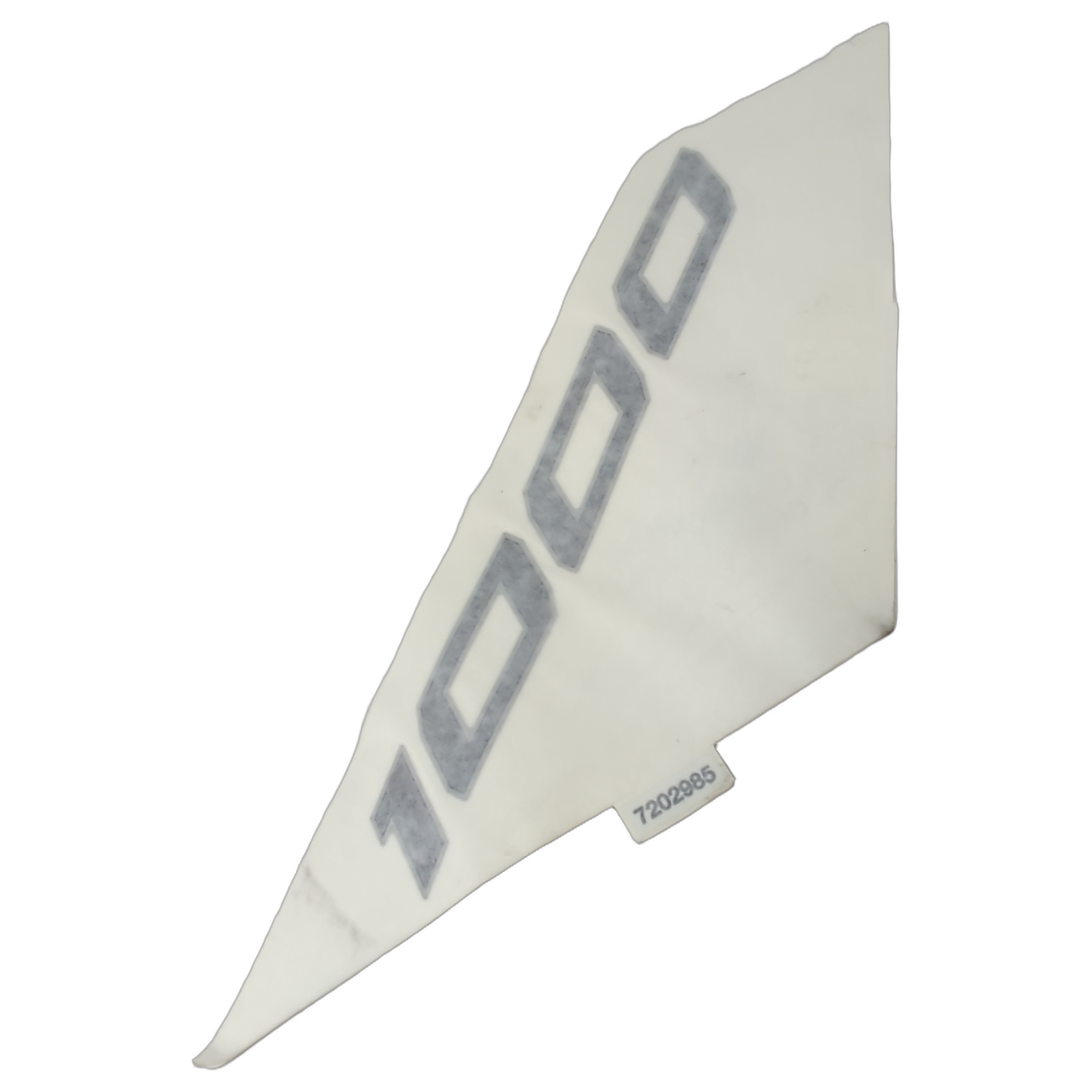 White angular hood decal with large silver "1000" text and a small Polaris label at the bottom edge.