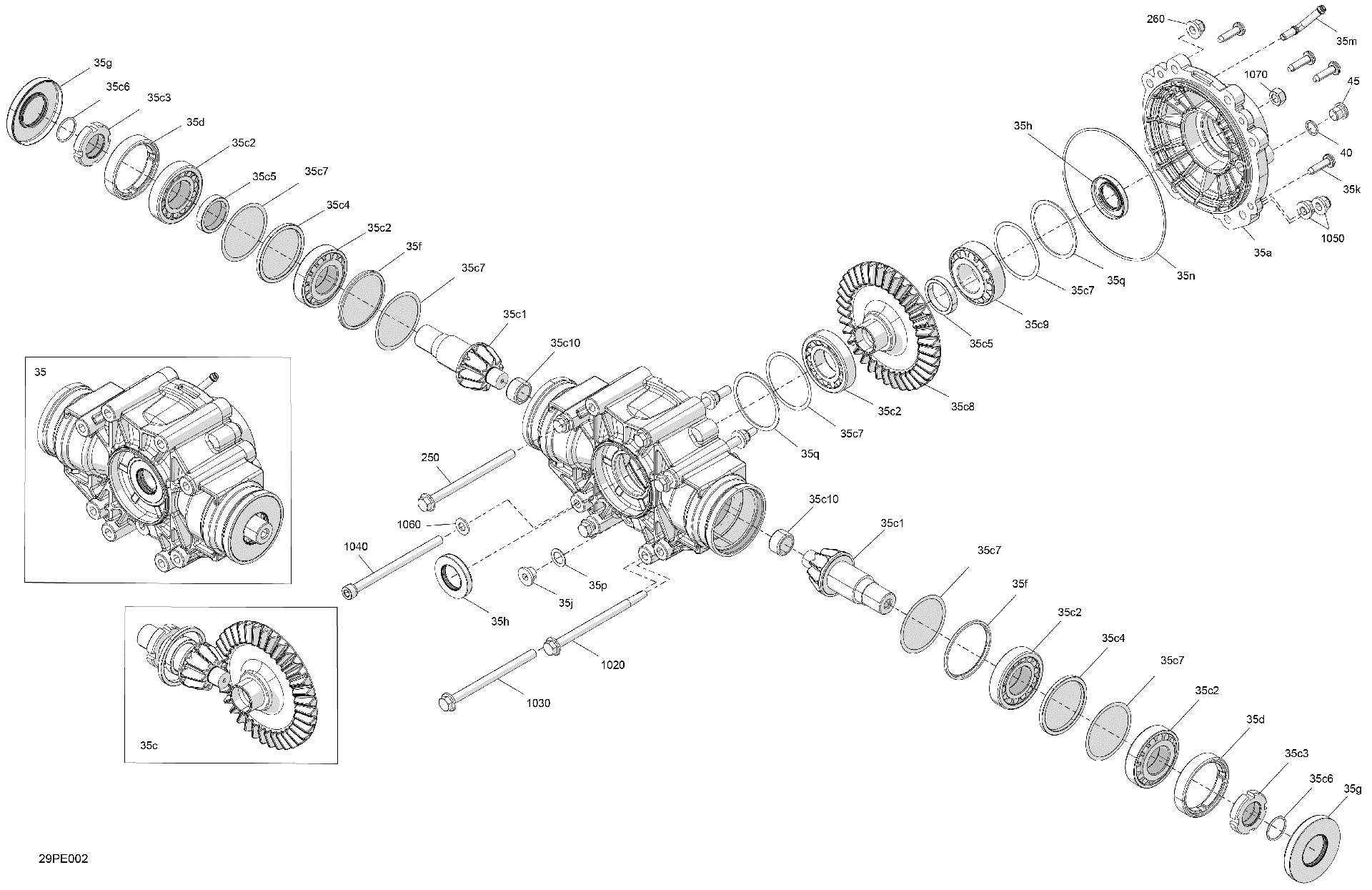 An Image of a Genuine Can-Am Parts Schematic Diagram showing the schematic - DRIVE - MIDDLE DRIVE UNIT