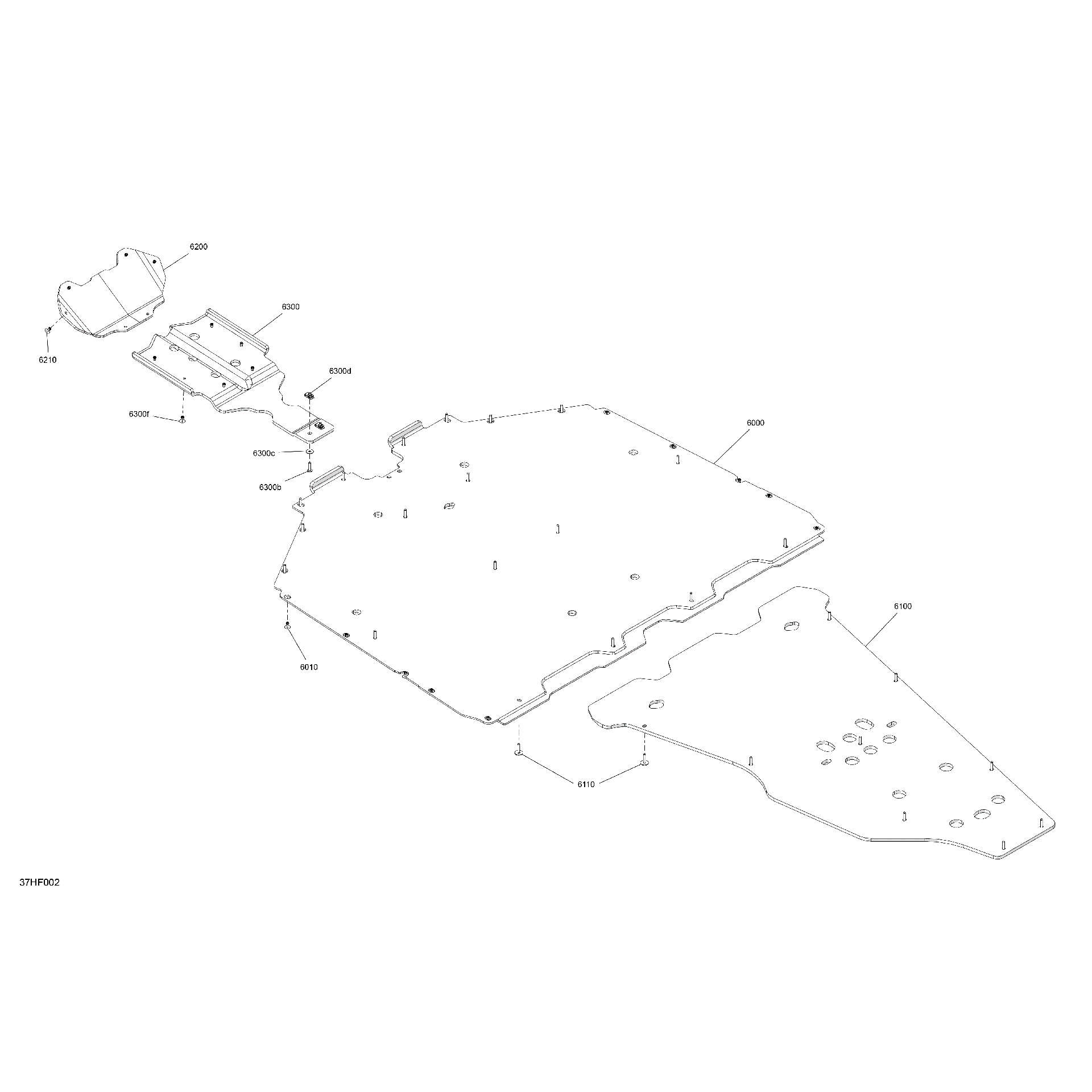 An Image of a Genuine Can-Am Parts Schematic Diagram showing the schematic - BODY - SKID PLATE
