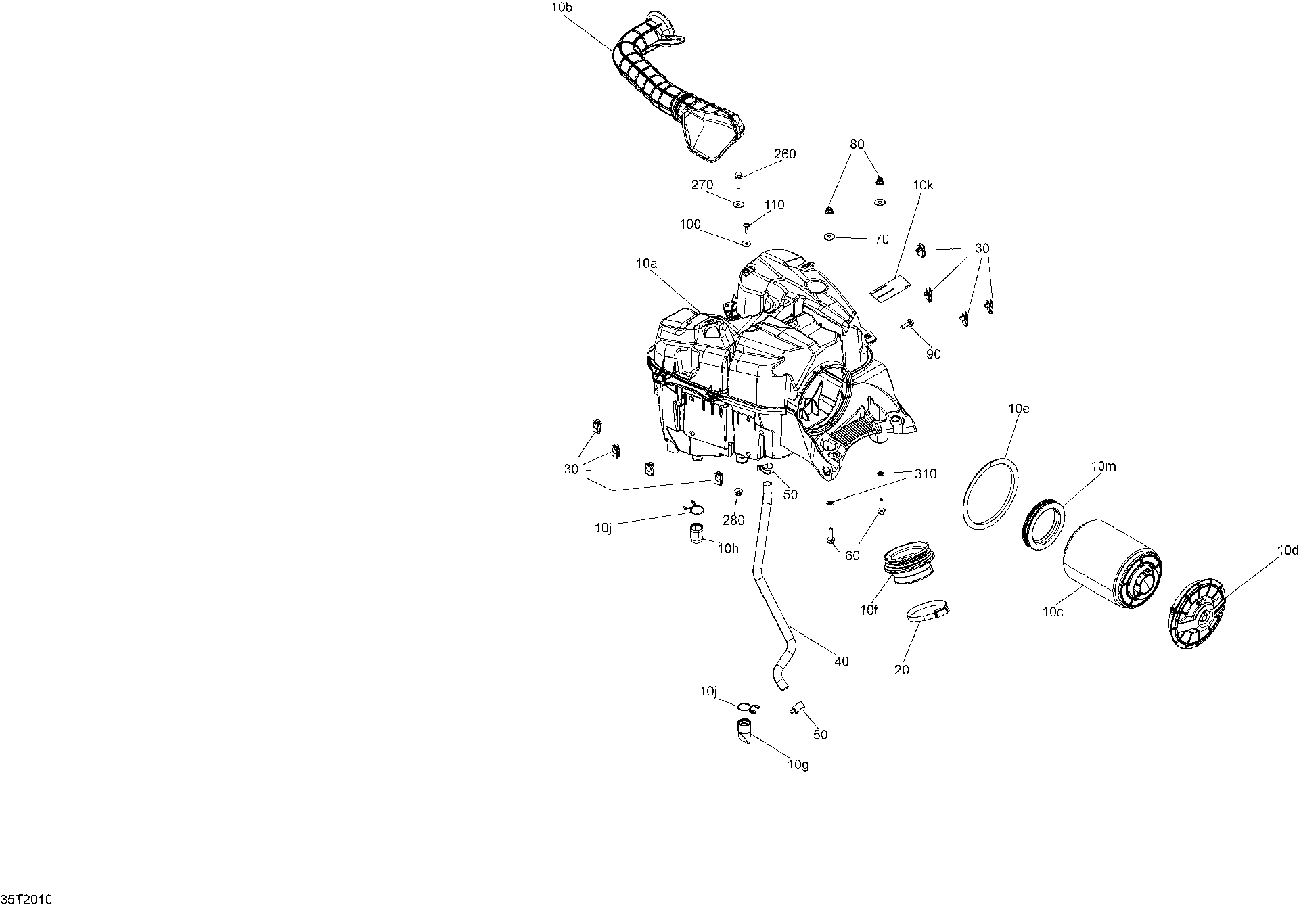 An Image of a Genuine Can-Am Parts Schematic Diagram showing the schematic - AIR INTAKE
