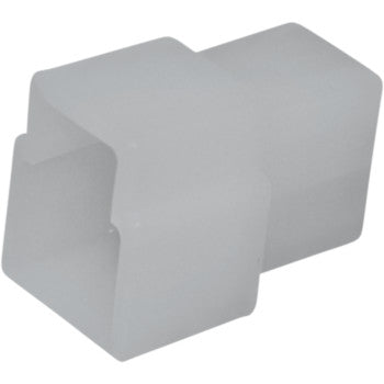 The 250 Series Connector 3 Position Male 5 Pack by Namz features translucent, frosted plastic connectors with an interlocking geometric design, perfect for custom applications.