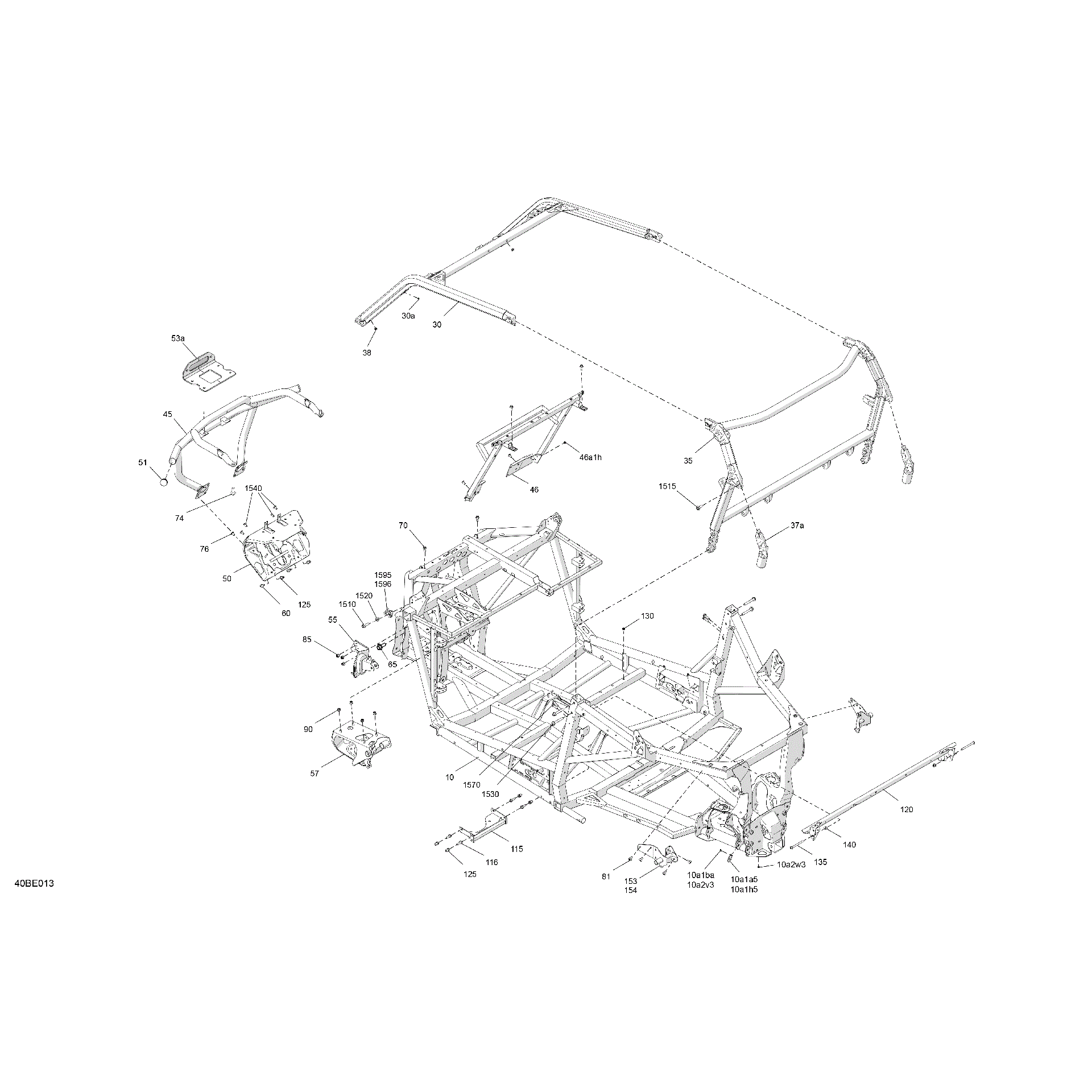 An Image of a Genuine Can-Am Parts Schematic Diagram showing the schematic - FRAME - SYSTEM