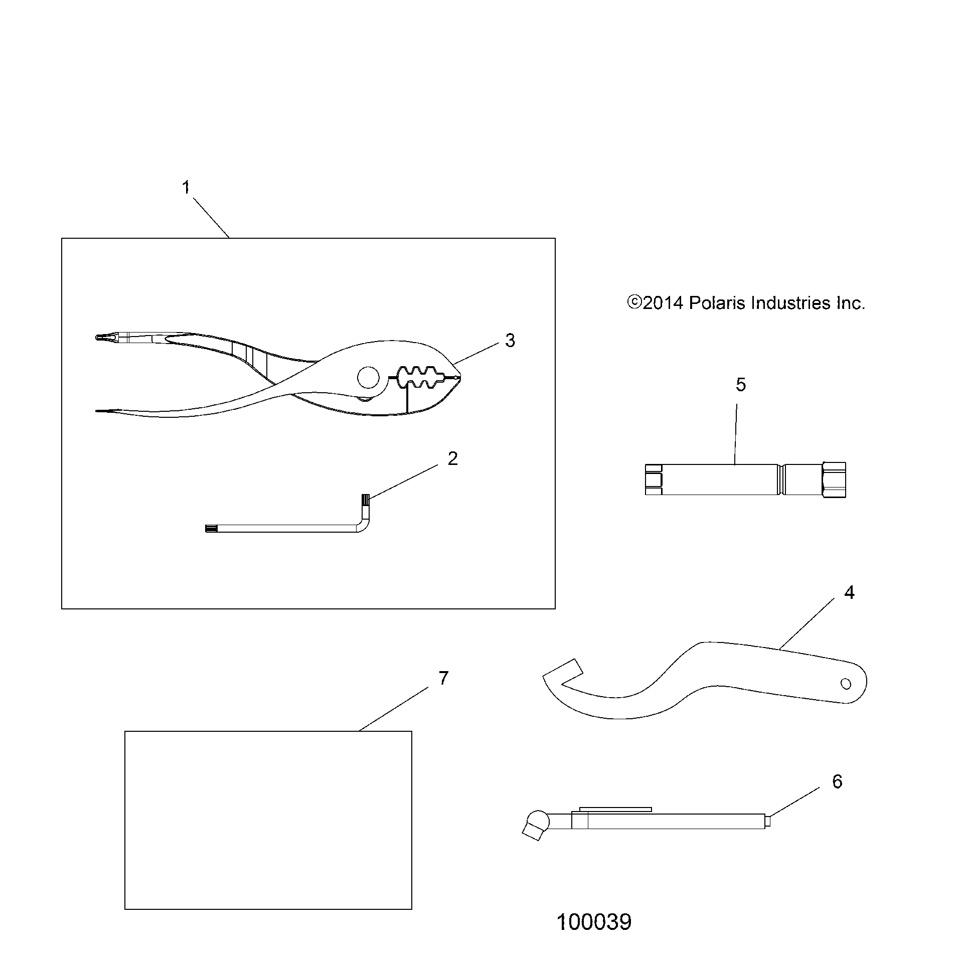 An Image of a Genuine Polaris Parts Schematic Diagram showing the schematic - REFERENCE: TOOL KIT AND OWNERS MANUAL - 2018 POLARIS SPORTSMAN 570 EFI X2 EPS