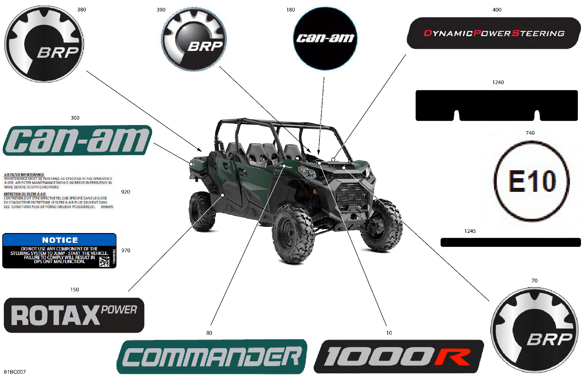An Image of a Genuine Can-Am Parts Schematic Diagram showing the schematic - BODY - DECALS