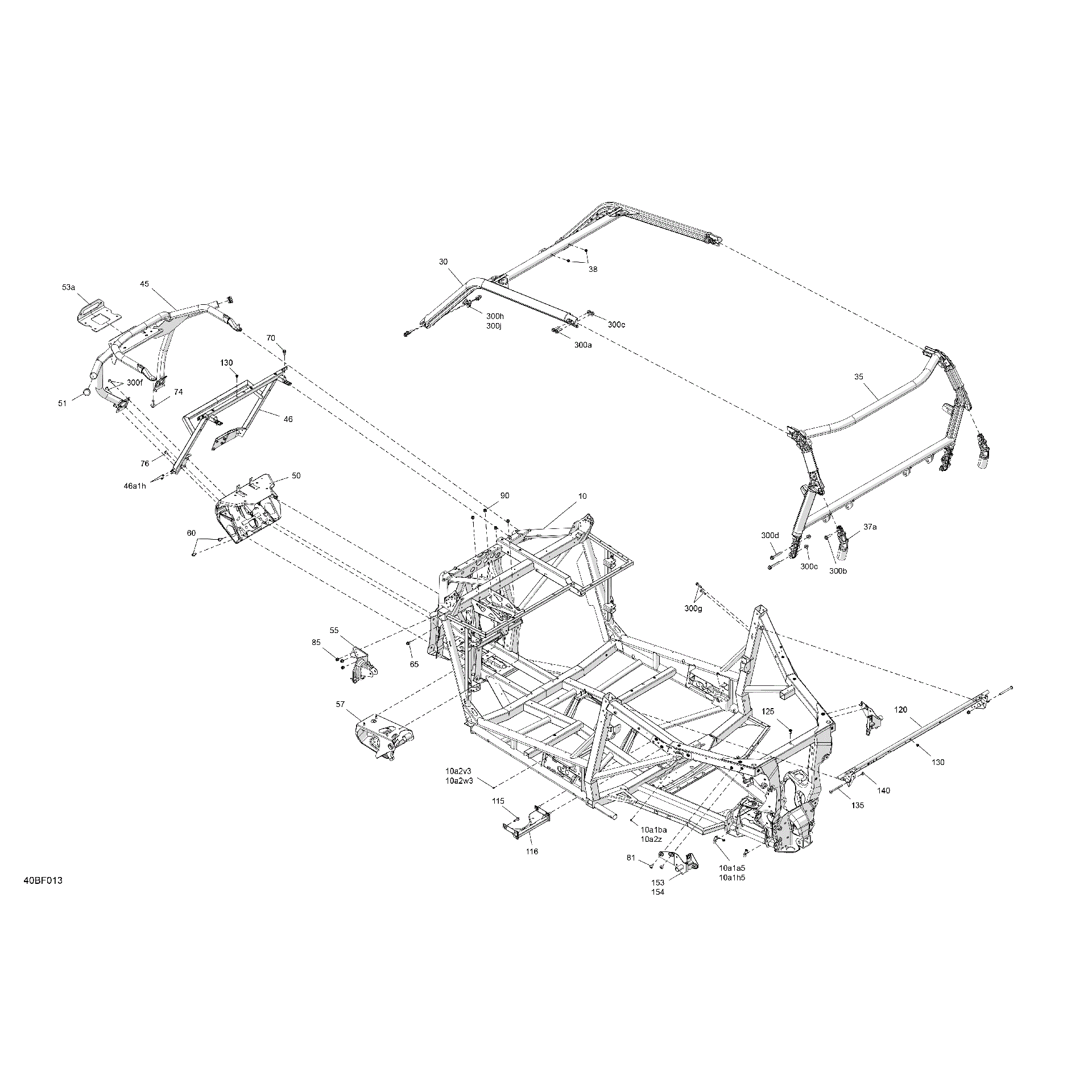 An Image of a Genuine Can-Am Parts Schematic Diagram showing the schematic - FRAME - SYSTEM