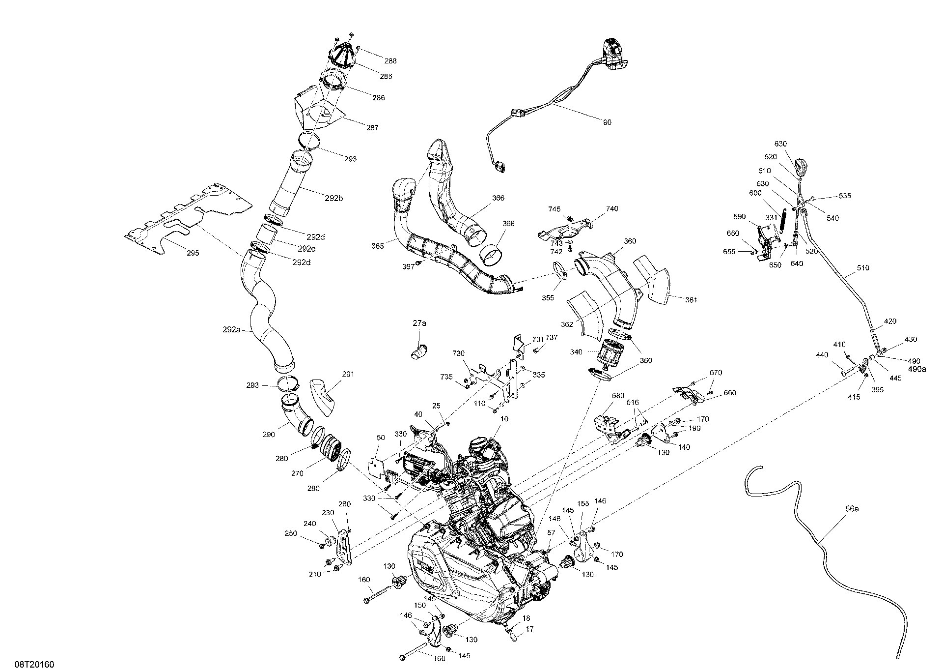 An Image of a Genuine Can-Am Parts Schematic Diagram showing the schematic - ENGINE