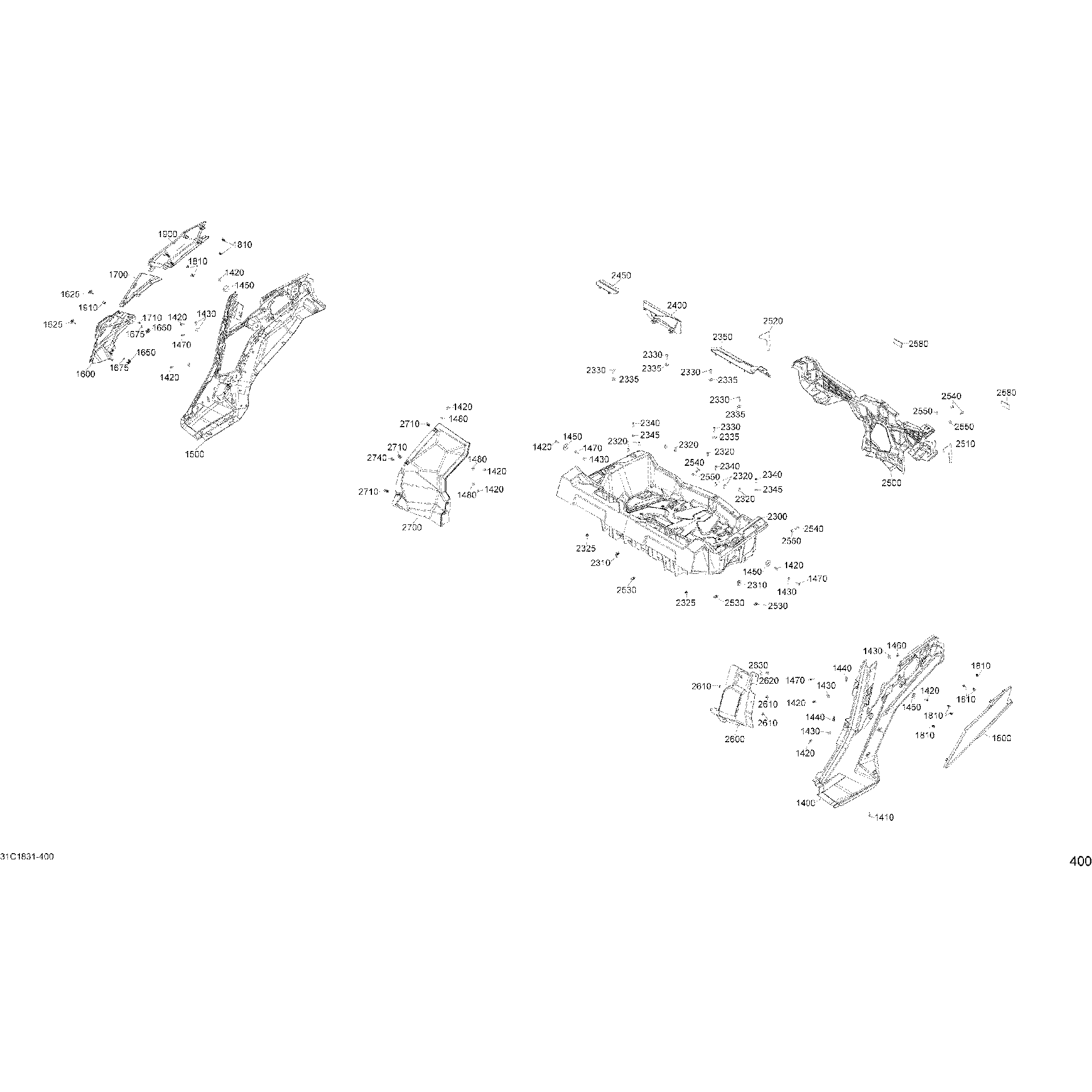 An Image of a Genuine Can-Am Parts Schematic Diagram showing the schematic - 09 - BODY REAR MAVERICK TRAIL - 800R EFI