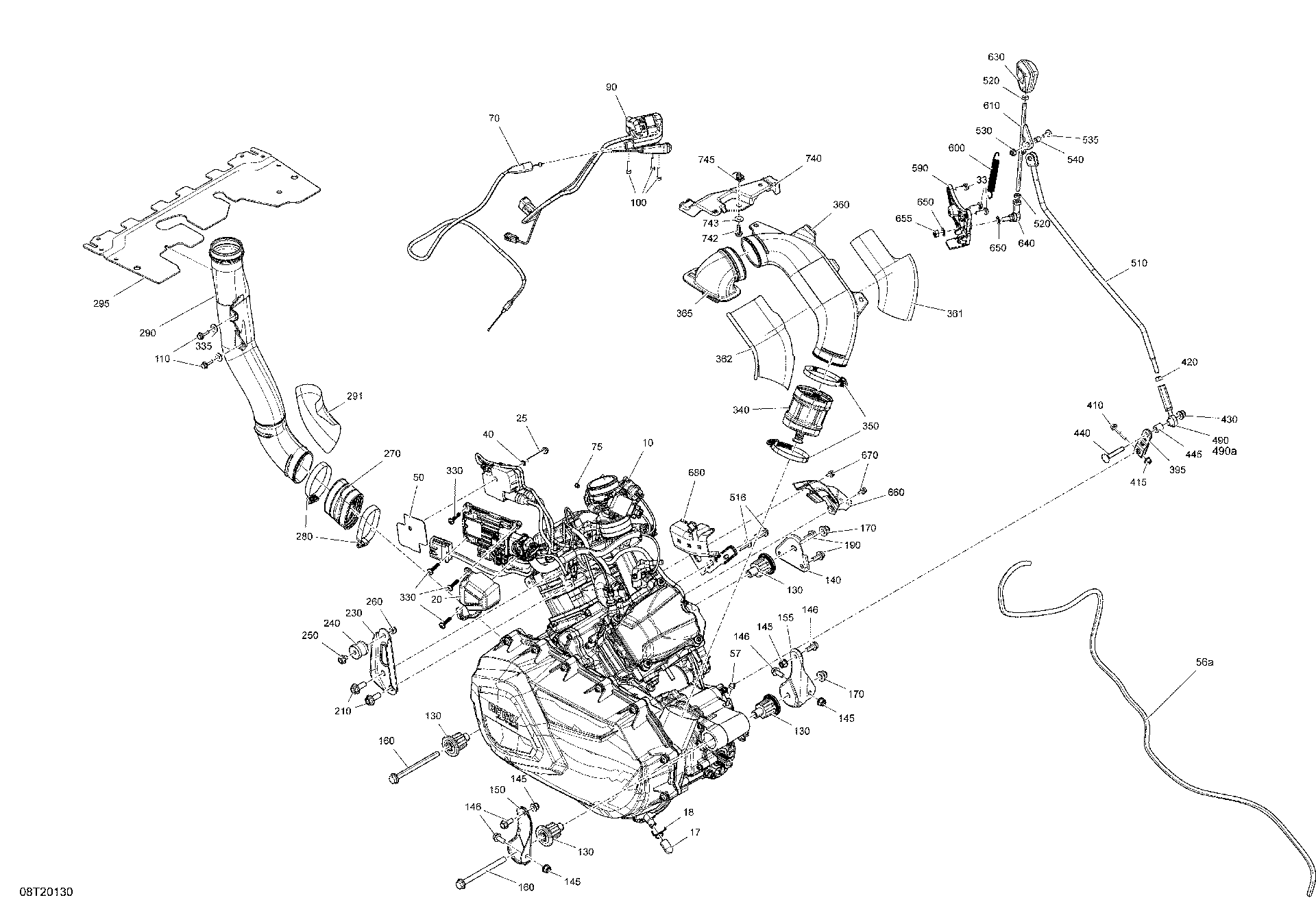 An Image of a Genuine Can-Am Parts Schematic Diagram showing the schematic - ENGINE