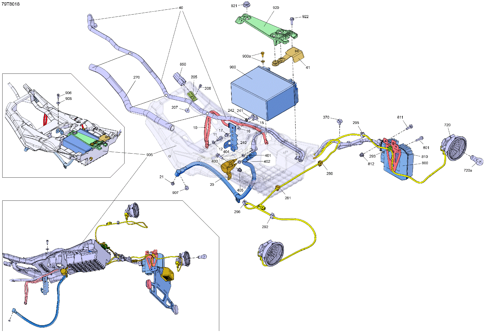 An Image of a Genuine Can-Am Parts Schematic Diagram showing the schematic - ELECTRIC - REAR SECTION