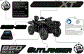 BODY - FEATURE DECALS - 2026 CAN AM OUTLANDER MAX 850 4X4 XT - PLATINUM SILVER SATIN