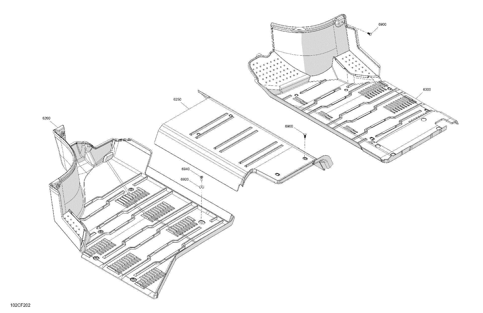 An Image of a Genuine Can-Am Parts Schematic Diagram showing the schematic - ENCLOSURE CAB - FLOORING