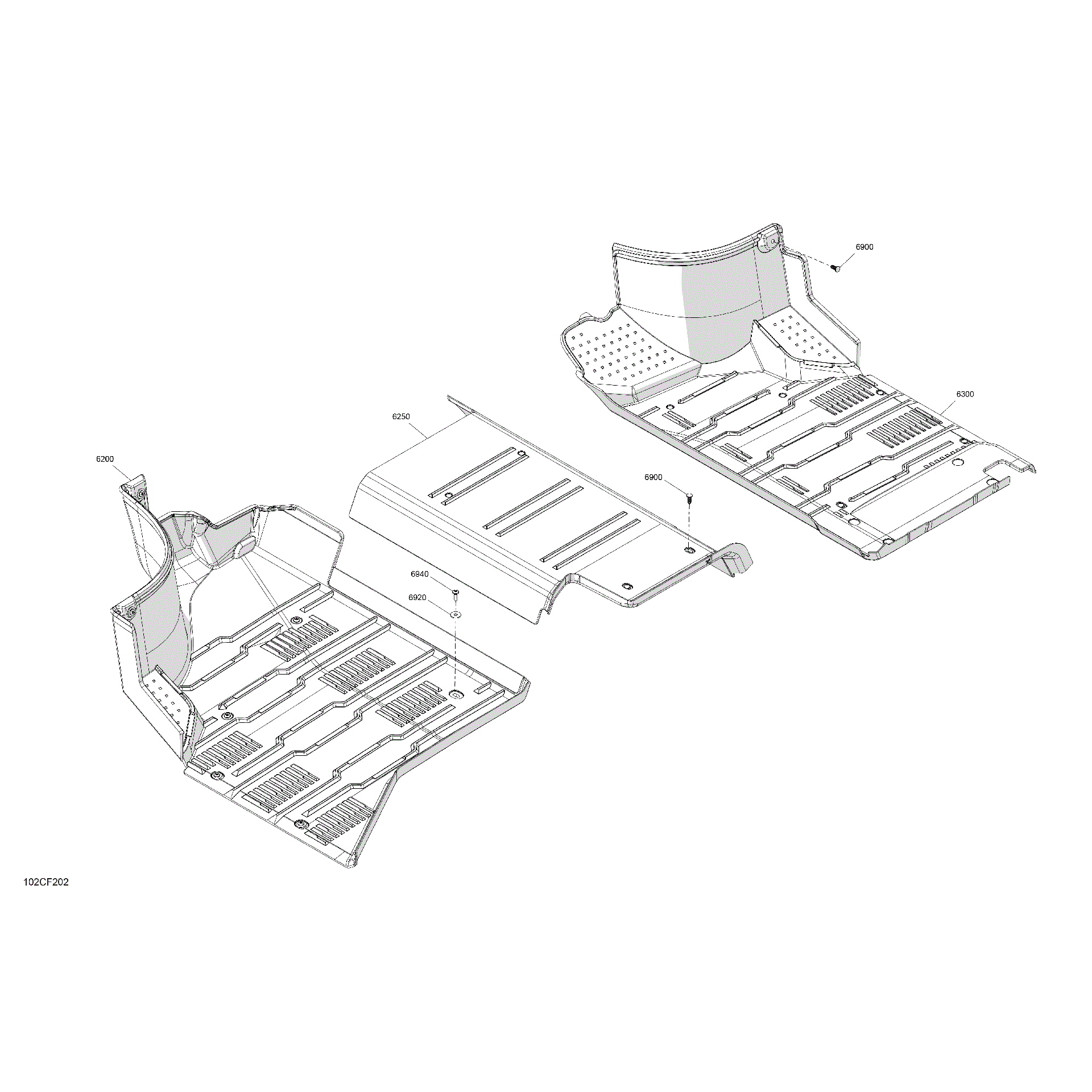 An Image of a Genuine Can-Am Parts Schematic Diagram showing the schematic - ENCLOSURE CAB - FLOORING