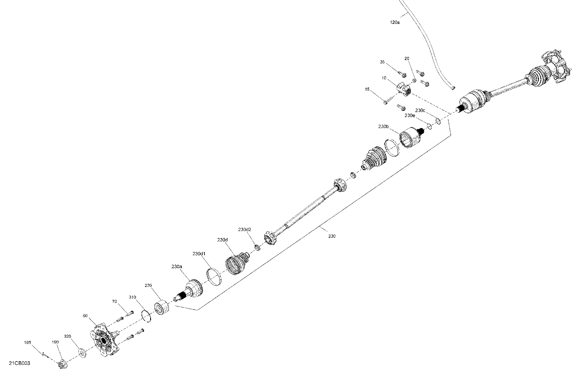 An Image of a Genuine Can-Am Parts Schematic Diagram showing the schematic - DRIVE - REAR - COMMON PARTS