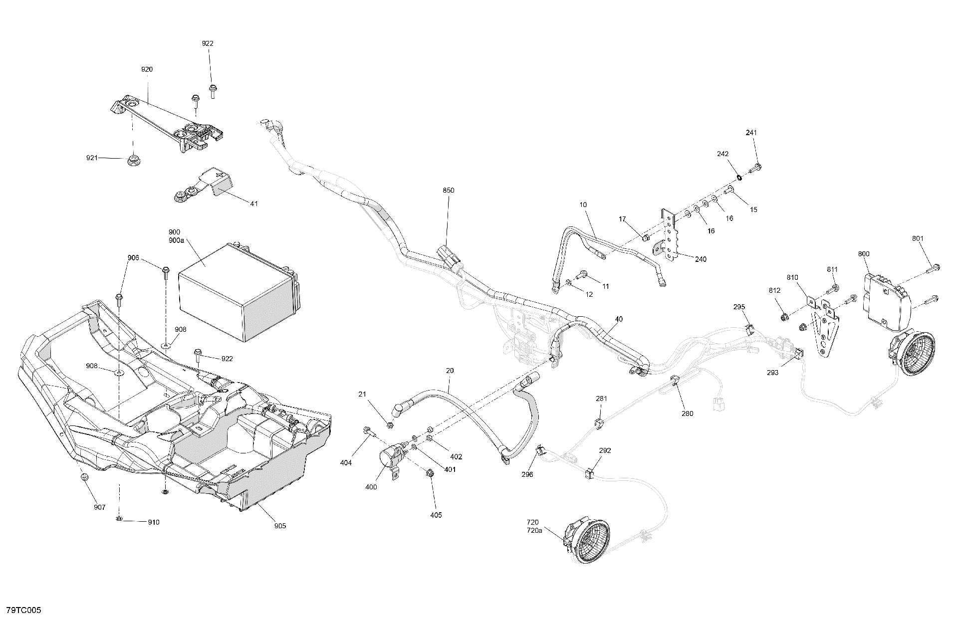 An Image of a Genuine Can-Am Parts Schematic Diagram showing the schematic - ELECTRIC - REAR SECTION