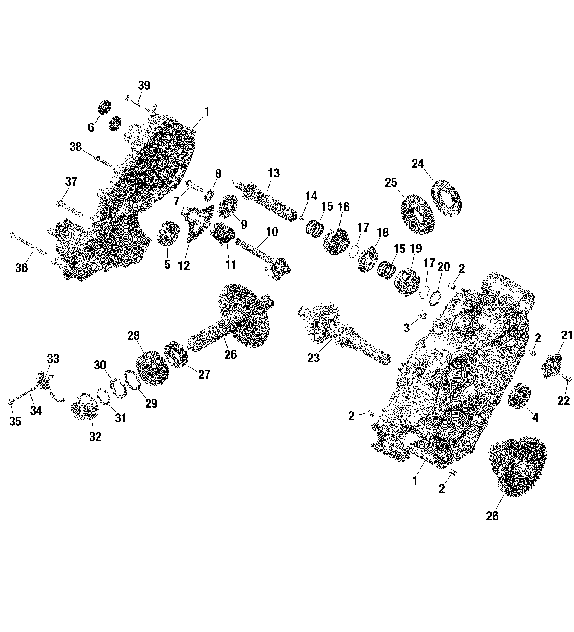 An Image of a Genuine Can-Am Parts Schematic Diagram showing the schematic - GEAR BOX 1 - 420686565