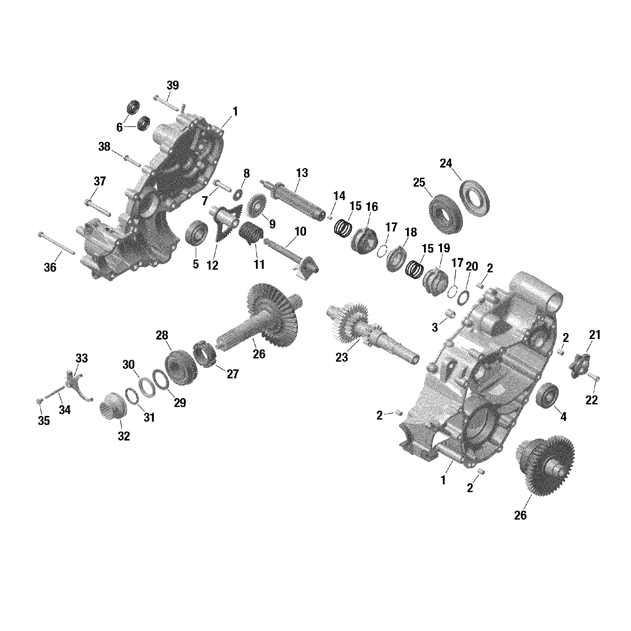 An Image of a Genuine Can-Am Parts Schematic Diagram showing the schematic - GEAR BOX 1 - 420686563