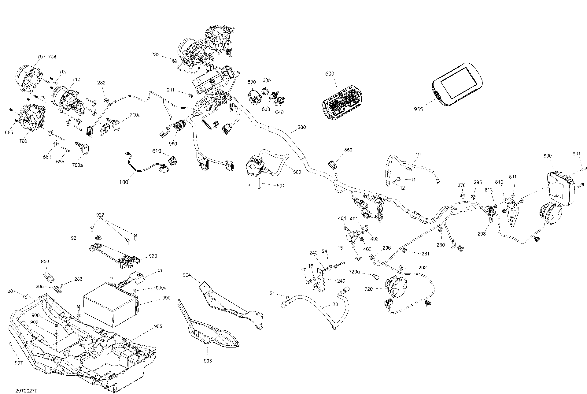 An Image of a Genuine Can-Am Parts Schematic Diagram showing the schematic - ELECTRICAL SYSTEM
