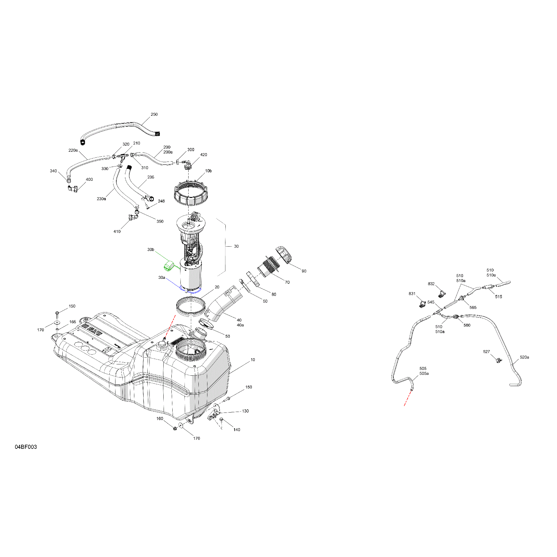 An Image of a Genuine Can-Am Parts Schematic Diagram showing the schematic - ENGINE - FUEL