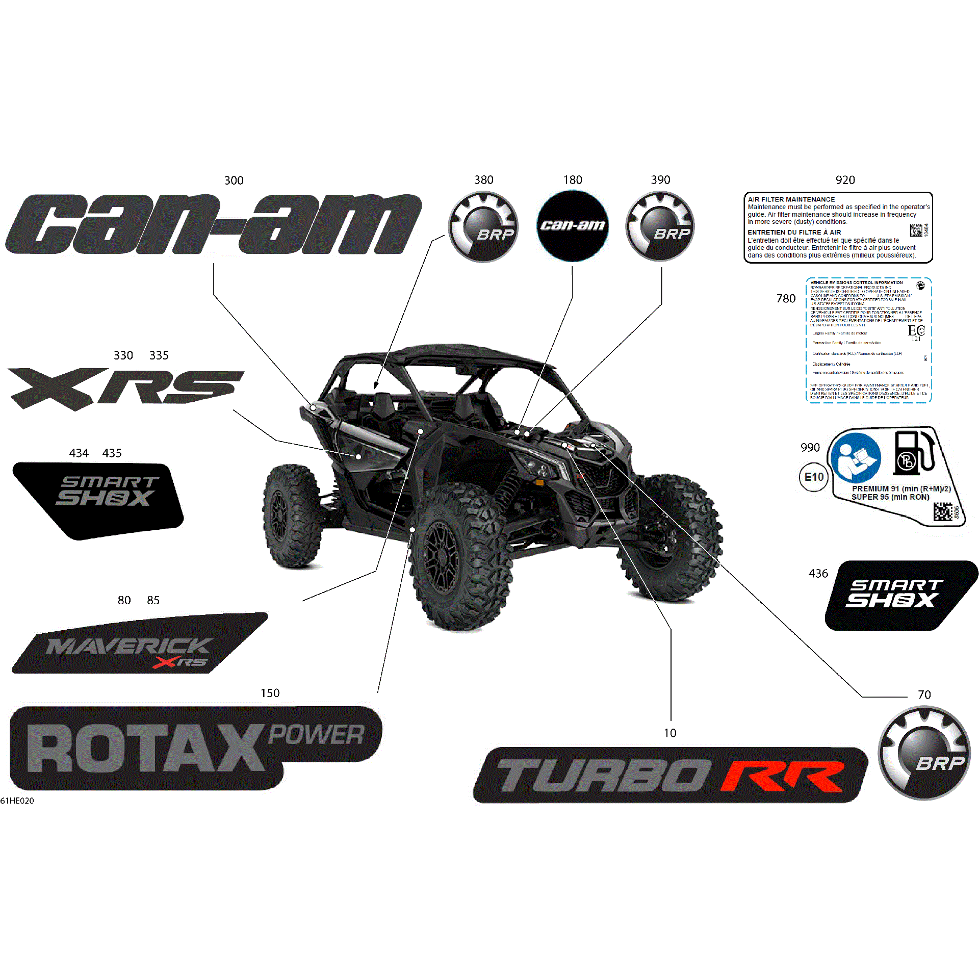 An Image of a Genuine Can-Am Parts Schematic Diagram showing the schematic - BODY - DECALS