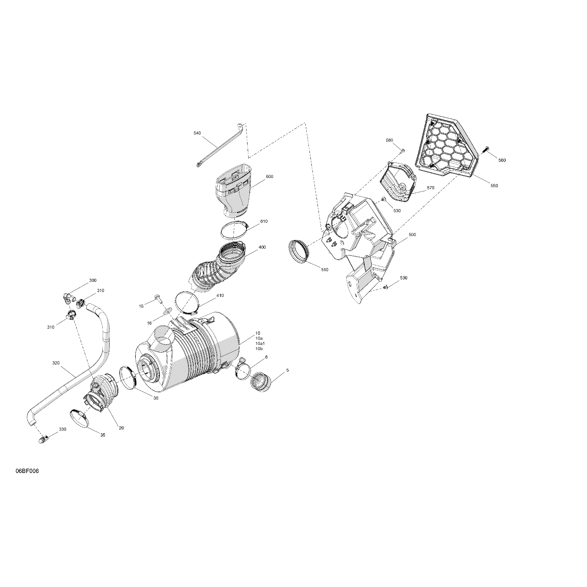 An Image of a Genuine Can-Am Parts Schematic Diagram showing the schematic - ENGINE - AIR INTAKE