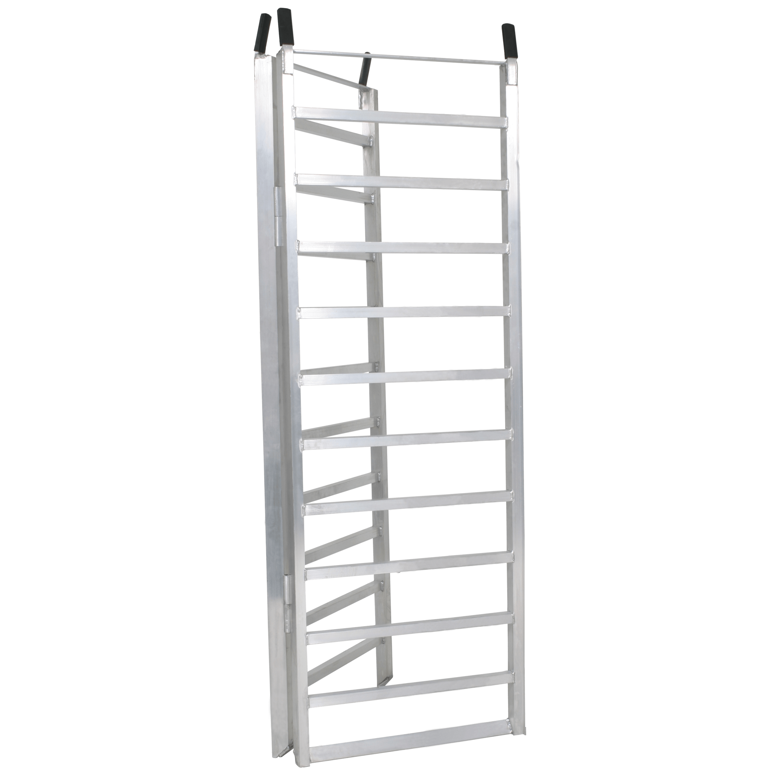 The Aluminum Folding Ramp 1500 Lbs 70 X 48 by Open Trail features a heavy-duty design, durable aluminum construction, foldable for easy storage, and supports up to 1500 lbs for reliable use with ATVs or equipment.