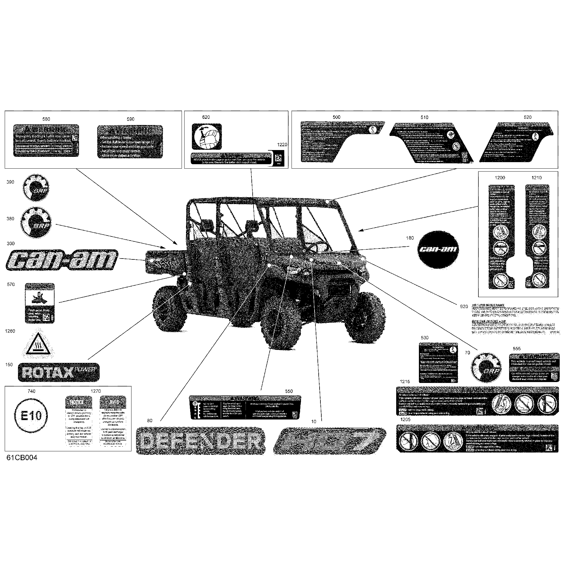 An Image of a Genuine Can-Am Parts Schematic Diagram showing the schematic - BODY - DECALS