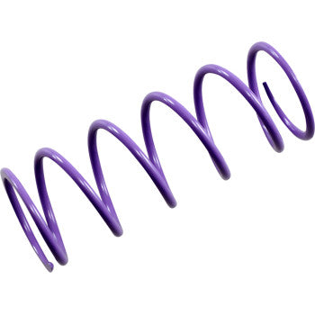 The Polaris Primary Spring Purple by Epi is a tightly wound, high tensile chrome silicon coil spring with smooth curves and a glossy finish, shown diagonally on a white background—engineered for top RPM engagement.