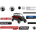 BODY - DECALS - 2024 CAN AM COMMANDER MAX 700 EFI XT - FIERY RED METALLIC - 60" WIDTH CALI