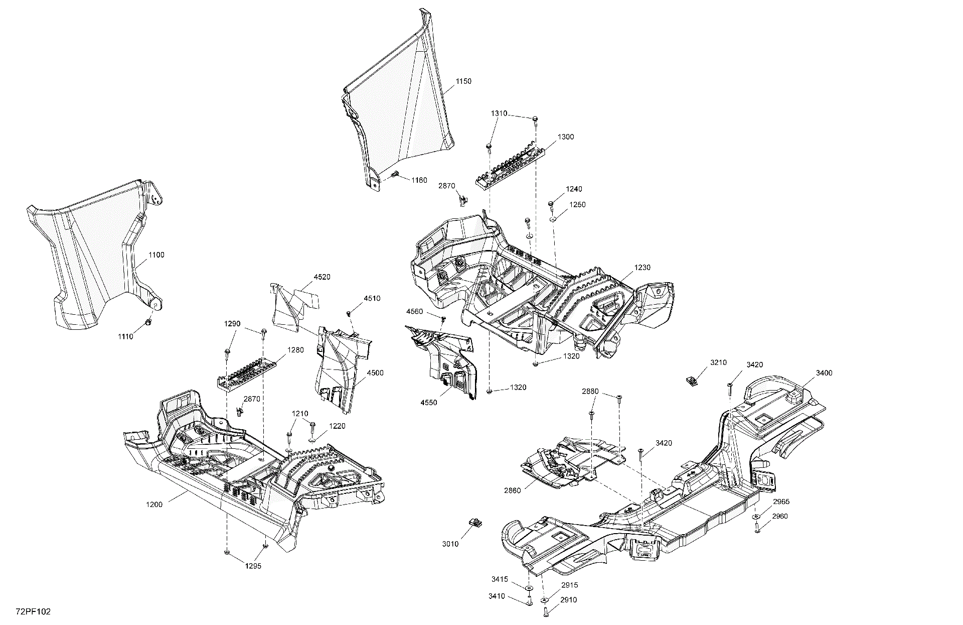 An Image of a Genuine Can-Am Parts Schematic Diagram showing the schematic - BODY - REAR SECTION