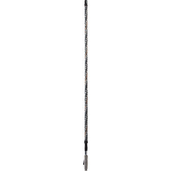A black and silver 3' Whip Light RGB Black Chase by Moose Offroad is shown vertically against a white background, featuring a sleek design similar to modern Bluetooth LED controller systems.