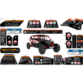 BODY - WARNING DECALS - 2024 CAN AM MAVERICK MAX TURBO RR DS 64 INCH - CATALYST GRAY - 64" WIDTH