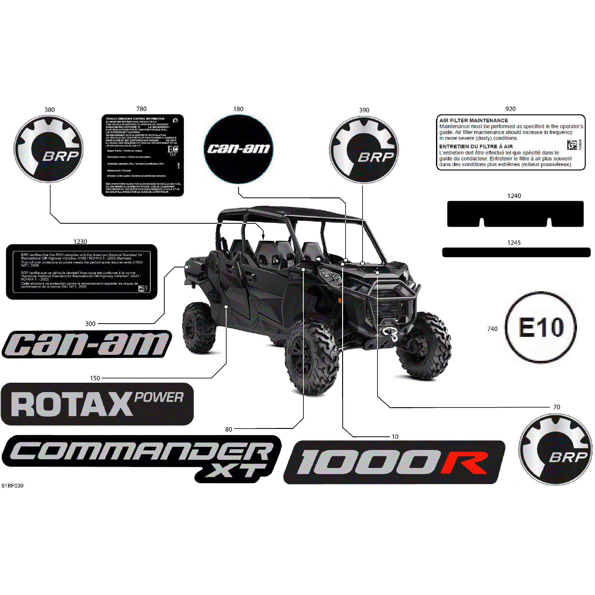 An Image of a Genuine Can-Am Parts Schematic Diagram showing the schematic - BODY - DECALS