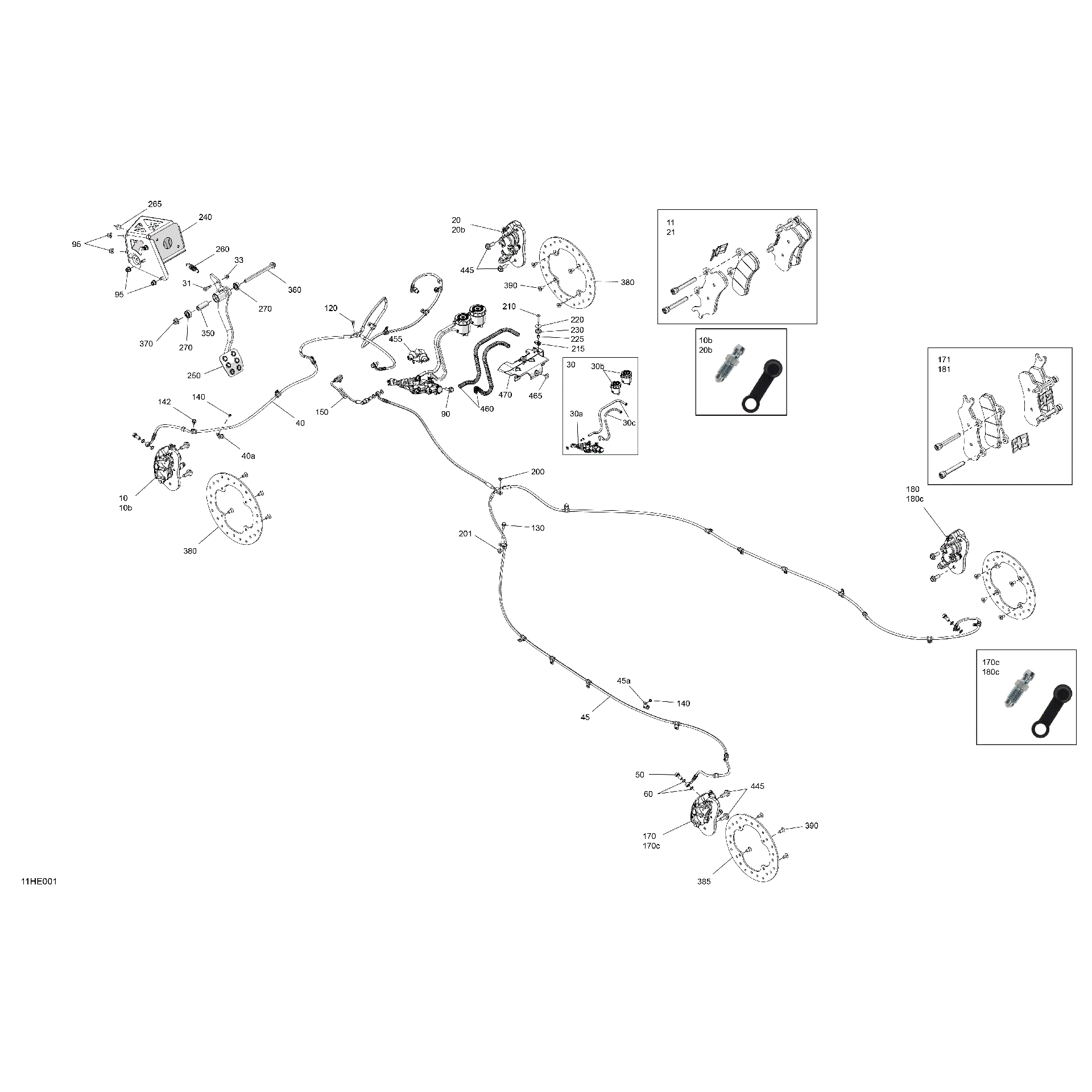 An Image of a Genuine Can-Am Parts Schematic Diagram showing the schematic - MECHANIC - BRAKE SYSTEM