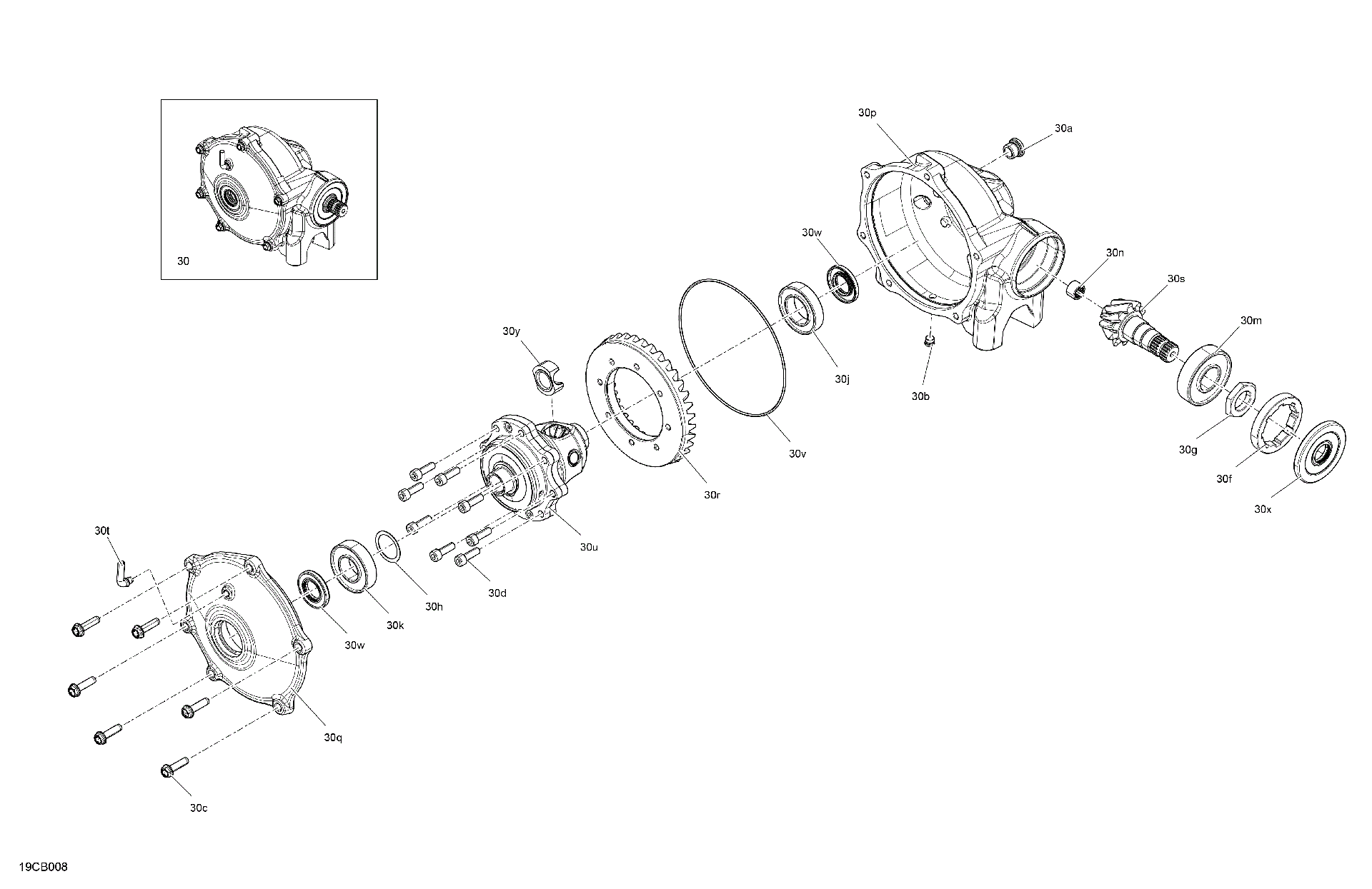 An Image of a Genuine Can-Am Parts Schematic Diagram showing the schematic - DRIVE - FRONT - DIFFERENTIAL PARTS
