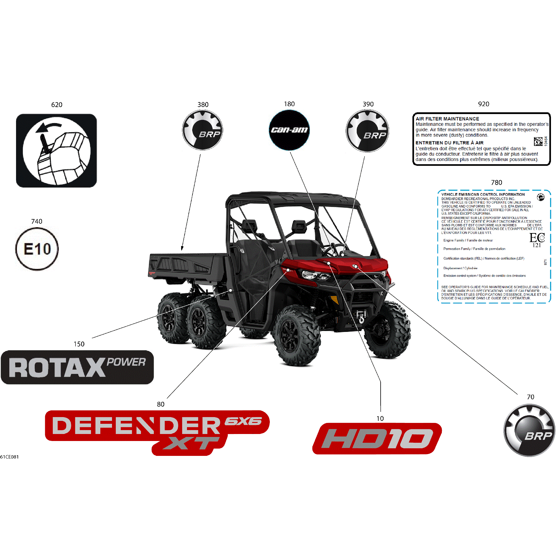 An Image of a Genuine Can-Am Parts Schematic Diagram showing the schematic - BODY - DECALS