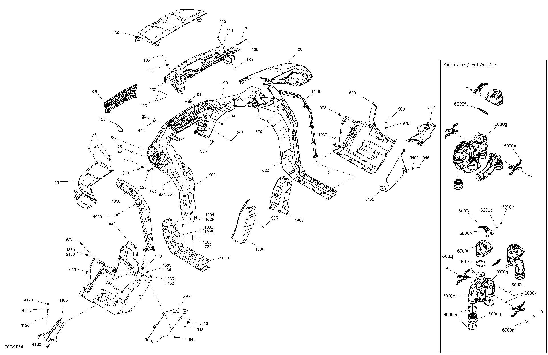 An Image of a Genuine Can-Am Parts Schematic Diagram showing the schematic - BODY - SYSTEM