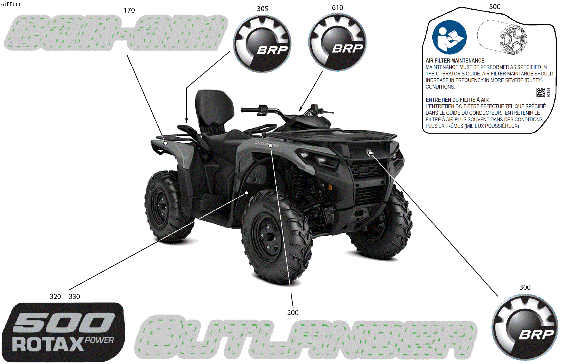 An Image of a Genuine Can-Am Parts Schematic Diagram showing the schematic - BODY - FEATURE DECALS