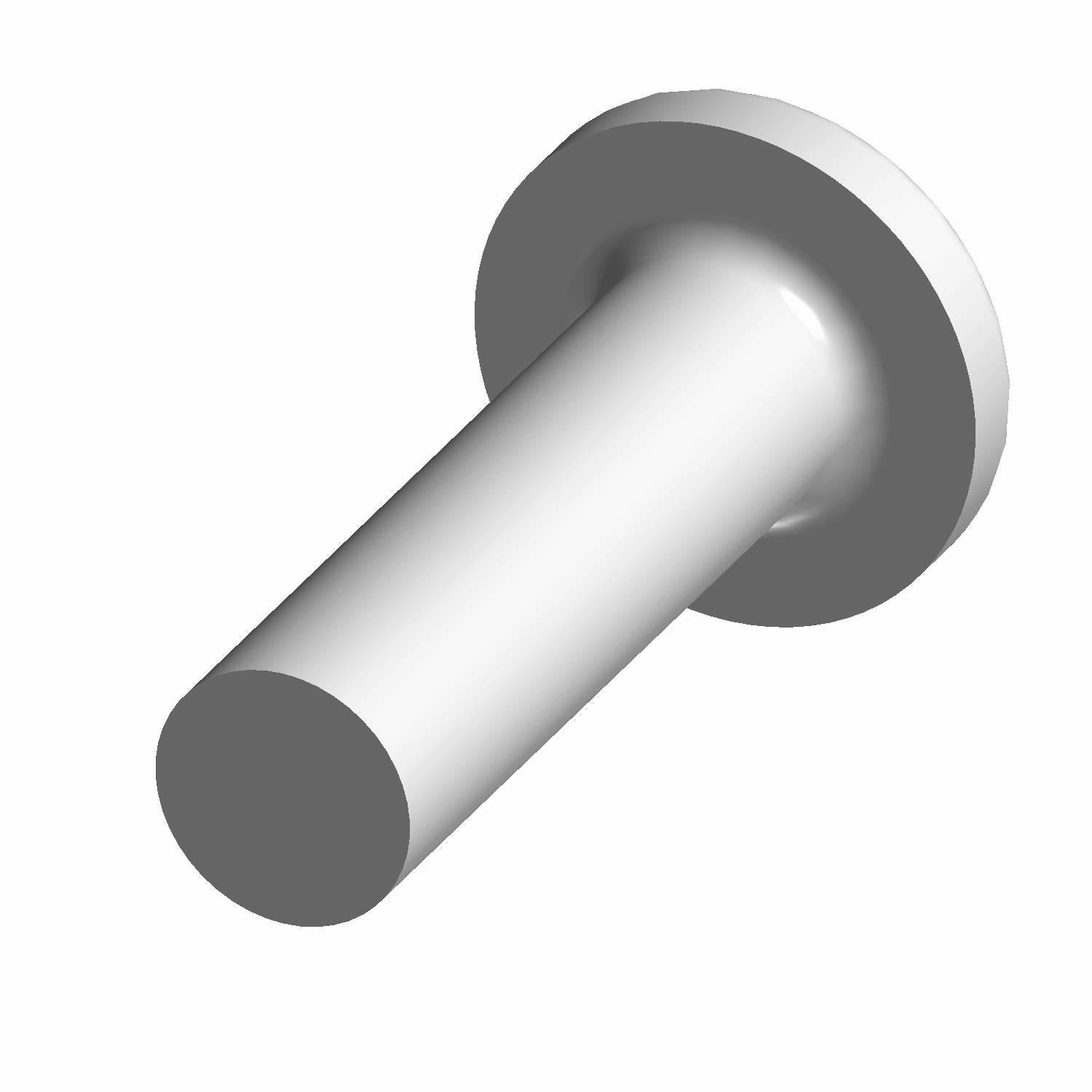 Silver cylindrical metal bolt with a flat, circular head and smooth shaft.