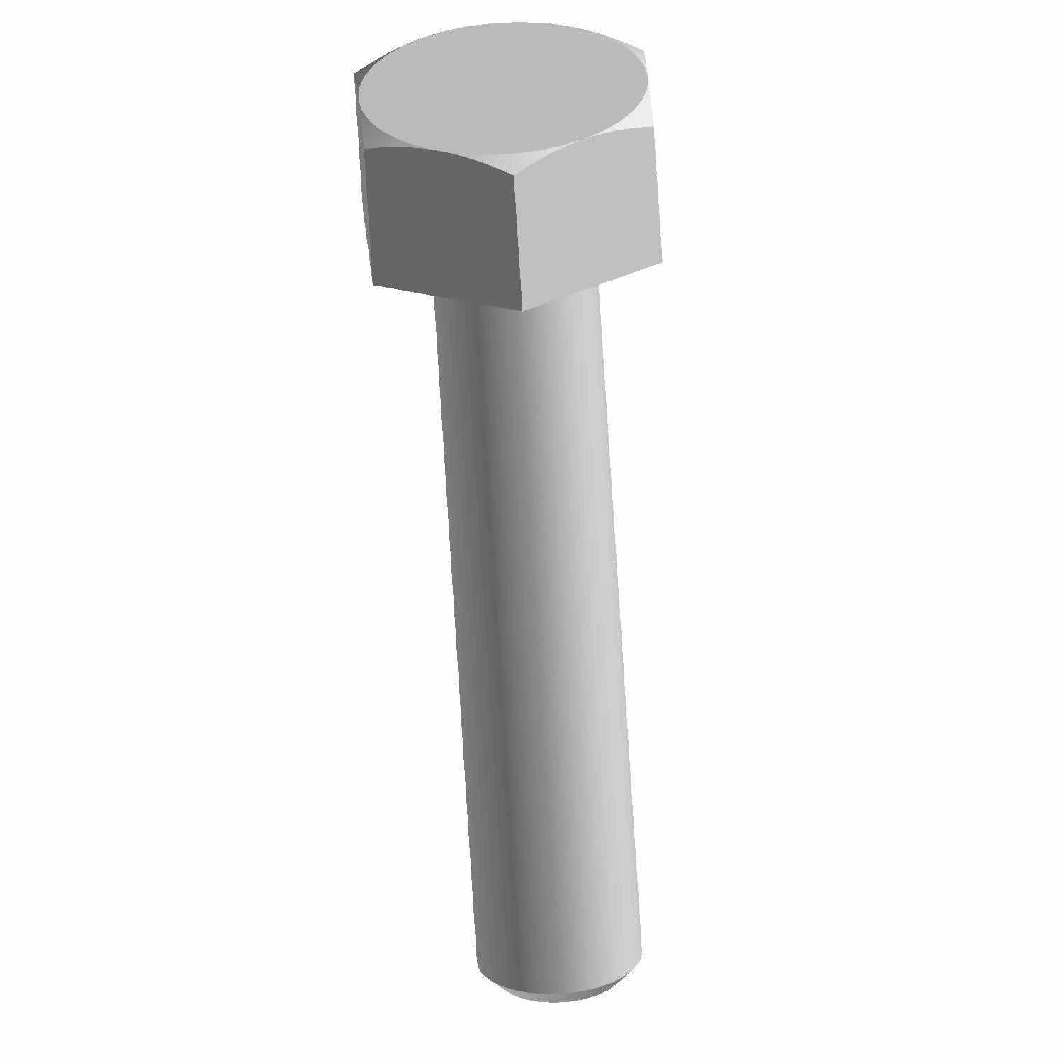 Silver hex bolt with threaded shaft and flat tip, designed for heavy-duty fastening.