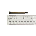 Metal shoulder bolt with threaded end, about 2.5 inches long, next to a white ruler.