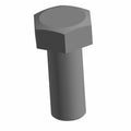 Matte gray metal hex bolt with short cylindrical shaft and flat hexagonal head.