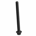 Long black hex head flange screw with smooth threaded shaft and integrated washer base.