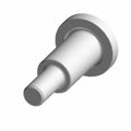 Silver cylindrical metal pin with stepped diameter and flat circular flange at one end.