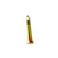 Gold-toned hex head screw with partially threaded steel shaft and smooth midsection.
